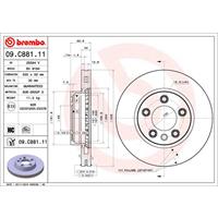 Remschijf COATED DISC LINE BREMBO, Remschijftype: Binnen geventileerd, u.a. für VW, Porsche