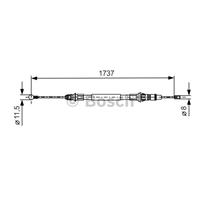 BOSCH Handbremsseil 1 987 477 261 Bremsseil,Seilzug Feststellbremse OPEL,RENAULT,NISSAN,MOVANO Kasten F9,MOVANO Combi J9