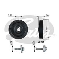 GATES Kurbelwellenriemenscheibe TVD1126A Kurbelwellenscheibe,Riemenscheibe, Kurbelwelle MERCEDES-BENZ,RENAULT,NISSAN,B-CLASS W246, W242,A-CLASS W176