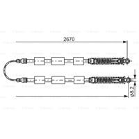 BOSCH Handbremsseil 1 987 477 553 Bremsseil,Seilzug Feststellbremse FIAT,SEICENTO 187,CINQUECENTO 170,SEICENTO Van 187
