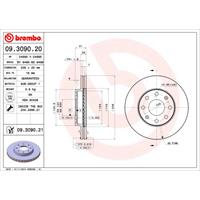 Remschijf COATED DISC LINE BREMBO, Remschijftype: Binnen geventileerd, u.a. für Chevrolet, Daewoo