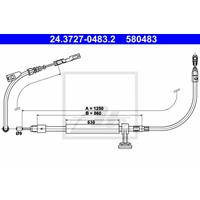 ATE Handbremsseil 24.3727-0483.2 Bremsseil,Seilzug Feststellbremse MERCEDES-BENZ,E-CLASS W212,E-CLASS T-Model S212,CLS C218,CLS Shooting Brake X218