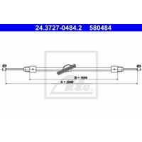 ATE Handbremsseil 24.3727-0484.2 Bremsseil,Seilzug Feststellbremse MERCEDES-BENZ,E-CLASS W212,E-CLASS T-Model S212,CLS C218,CLS Shooting Brake X218