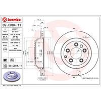 1 Remschijf Brembo Vernis Uv 09.c884.11