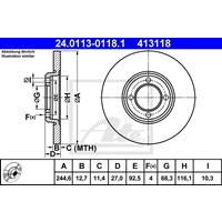 Bremsscheibe | ATE (24.0113-0118.1)