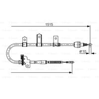 BOSCH Handbremsseil 1 987 482 098 Bremsseil,Seilzug Feststellbremse KIA,PICANTO BA