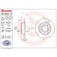 Remschijf COATED DISC LINE BREMBO, Remschijftype: Massief, u.a. für VW, Seat, Audi, Skoda