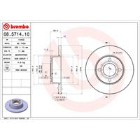 Remschijf BREMBO 08.5714.10, 1 deel