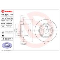 Remschijf COATED DISC LINE BREMBO, Remschijftype: Massief, u.a. für Mercedes-Benz