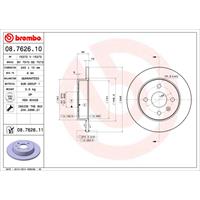 Remschijf BREMBO, Remschijftype: Massief, u.a. für Opel, Vauxhall, Chevrolet