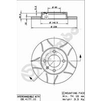 Remschijf BREMBO MAX LINE BREMBO, Remschijftype: Gespleten, u.a. für Seat, VW, Audi