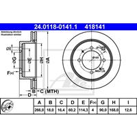 Bremsscheibe Hinterachse ATE 24.0118-0141.1