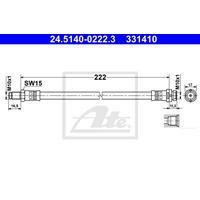 ATE Bremsschläuche 24.5140-0222.3 Bremsschlauch FORD,TRANSIT MK-7 Kasten,TRANSIT MK-7 Bus,TRANSIT MK-7 Pritsche/Fahrgestell,TRANSIT TOURNEO FB