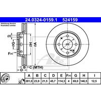 mitsubishi Powerdisc remschijf geventileerd 24032401591