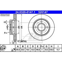 ford Powerdisc remschijf geventileerd 24032001471