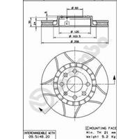 Remschijf BREMBO MAX LINE BREMBO, Remschijftype: Gespleten: , u.a. für Opel, Vauxhall
