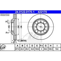 Bremsscheibe Vorderachse ATE 24.0122-0170.1