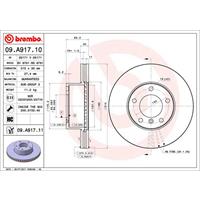 1 Remschijf Brembo Vernis Uv 09.a917.11