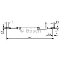 BOSCH Handbremsseil 1 987 477 219 Bremsseil,Seilzug Feststellbremse MERCEDES-BENZ,C-CLASS W202,CLK C208,C-CLASS Kombi S202,CLK Cabriolet A208