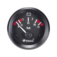 Equus 842060 Inbouwmeter (auto) Voltmeter Meetbereik 9 - 17 V Standart Geel, Rood, Groen 52 mm