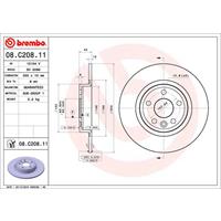 Remschijf COATED DISC LINE BREMBO, Remschijftype: Massief, u.a. für Land Rover, Jaguar