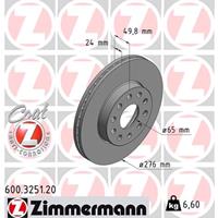 Zimmermann Bremsscheiben 600.3251.20 Scheibenbremsen,Bremsscheibe VW,AUDI,SKODA,GOLF VII 5G1, BE1,GOLF VII Kombi BA5,GOLF SPORTSVAN AM1
