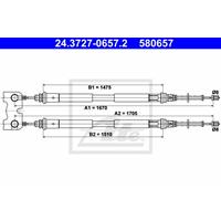 Seilzug, Feststellbremse hinten ATE 24.3727-0657.2