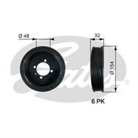 GATES Kurbelwellenriemenscheibe TVD1130 Kurbelwellenscheibe,Riemenscheibe, Kurbelwelle OPEL,CHEVROLET,VAUXHALL,CORSA D,ZAFIRA B A05