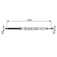 BOSCH Handbremsseil 1 987 477 145 Bremsseil,Seilzug Feststellbremse PEUGEOT,205 II 20A/C,205 I Cabriolet 741B, 20D,205 I 741A/C,205 Kasten