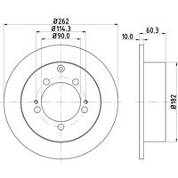 HELLA Bremsscheiben 8DD 355 118-661 Scheibenbremsen,Bremsscheibe MITSUBISHI,CHRYSLER,OUTLANDER I CU_W,LANCER Kombi CS_W,LANCER Stufenheck CS_A, CT0