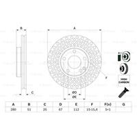 Remschijf BOSCH, Remschijftype: Geventileerd: , u.a. für Mercedes-Benz