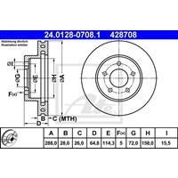 Bremsscheibe Vorderachse ATE 24.0128-0708.1