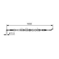 BOSCH Handbremsseil 1 987 482 016 Bremsseil,Seilzug Feststellbremse VW,TRANSPORTER V Bus 7HB, 7HJ, 7EB, 7EJ, 7EF