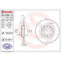 Remschijf COATED DISC LINE BREMBO, Remschijftype: Massief, u.a. für Citroën, Peugeot, Opel, Toyota, DS, Vauxhall