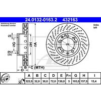 Bremsscheibe Vorderachse links ATE 24.0132-0163.2
