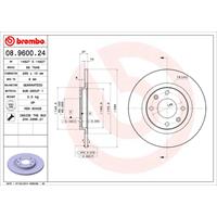 BREMBO Bremsscheiben 08.9600.24 Scheibenbremsen,Bremsscheibe CITROËN,BX XB-_,BX Break XB-_