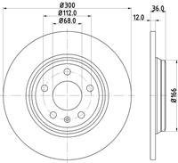 Bremsscheibe Hinterachse Hella 8DD 355 125-191