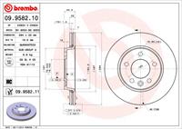 BREMBO Bremsscheiben 09.9582.10 Scheibenbremsen,Bremsscheibe VW,TRANSPORTER V Bus 7HB, 7HJ, 7EB, 7EJ, 7EF,MULTIVAN V 7HM, 7HN, 7HF, 7EF, 7EM, 7EN