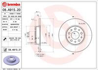 Remschijf COATED DISC LINE BREMBO, Remschijftype: Massief, u.a. für Fiat