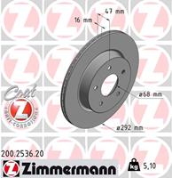 Remschijf COAT Z Zimmermann, Remschijftype: Binnen geventileerd, u.a. für Renault, Nissan