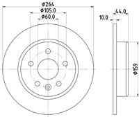 Bremsscheibe Hinterachse Hella 8DD 355 122-751
