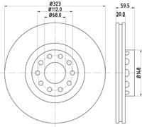 hellapagid PRO High Carbon HELLA PAGID, Remschijftype: Buiten geventileerd, u.a. für Audi, VW