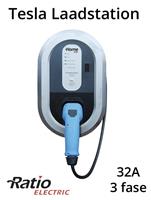 Tesla Laadstation type 2, 32A, 3 fase, rechte laadkabel