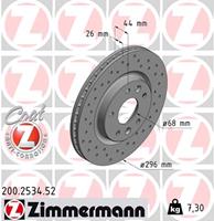 Zimmermann Bremsscheiben 200.2534.52 Scheibenbremsen,Bremsscheibe RENAULT,NISSAN,KADJAR,KOLEOS II,QASHQAI J11, J11_,X-TRAIL T32