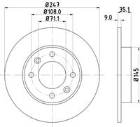 2 Bremsscheiben Hella pagid für citroen C4 i (lc)