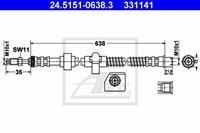 Bremsschlauch Hinterachse links ATE 24.5151-0638.3