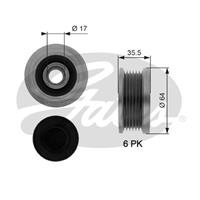 GATES Freilauf Lichtmaschine OAP7073 Generatorfreilauf,Freilaufriemenscheibe HYUNDAI,KIA,i30 FD,TUCSON JM,i30 CW FD,SANTA FÉ I SM,SANTA FÉ II CM