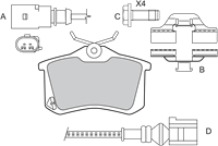 Valeo Remblokken NISSAN,RENAULT,VW 598474 8E0698451B,8E0698451L,1607083280 Remblokkenset,Remblokkenset, schijfrem 1616872680,1623180780,1631831780