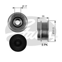 GATES Freilauf Lichtmaschine OAP7033 Generatorfreilauf,Freilaufriemenscheibe VW,AUDI,SKODA,PASSAT Variant 3B6,PASSAT Variant 3B5,PASSAT 3B2,PASSAT 3B3