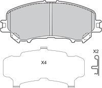 VALEO Bremsbelagsatz RENAULT,NISSAN 601415 D10604BA0A,D10604CA0A,D10604EA0A 410604EA0A